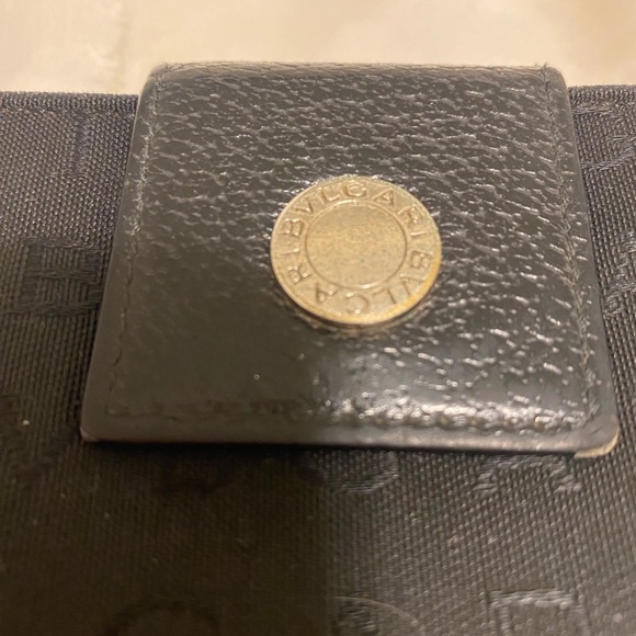 Authentic Bvlgari Logo Mania canvas bi-fold wallet in black - Picture 8 of 11